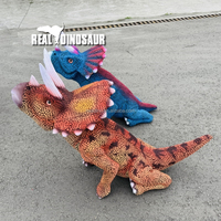 Nouveau robot dinosaure réaliste Triceratops animatronique, robot chien robotisé marchant sur commande à distance