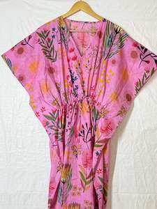 Kaftan fait main, kaftan en coton, grandes tailles, tailles régulières, caftan, vêtements de plage, vêtements de détente, vêtements de nuit en coton, chemise de nuit, cadeau pour la fête des mères - Product Image 4