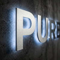 Letras de Canal 3D LED Premium con Iluminación Frontal, Letrero Publicitario Exterior Impermeable para Tiendas Minoristas, Letrero Luminoso para Fachadas