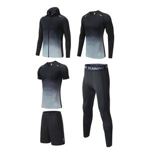 Kualitas tinggi binaraga 5 potong pakaian Gym pria set kebugaran kompresi pakaian olahraga Dalaman Gym untuk pria - Product Image 1