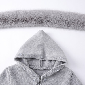 Giacche <span class=keywords><strong>con</strong></span> Cerniera all'Ingrosso Cappotti Personalizzati <span class=keywords><strong>con</strong></span> Cappuccio e Collo in Pelliccia Sintetica Maglione Lavorato a Maglia da Donna - Product Image 4