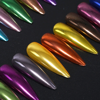 Poudre à Ongles Effet Miroir Sirène Néon Poussière à Ongles Nail Art Perle Pigment Chrome Poudre Miroir Magique
