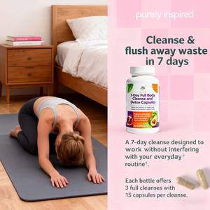 7 gün tam vücut temizliği ve detoks kapsülleri sinameki yaprağı C vitamini elma şırası sirke ve probiyotik takviyeler - Product Image 5