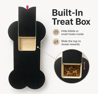 Jouet interactif en bois en forme d'os pour chien, griffoir à ongles, boîte à friandises cachée pour le soin des pattes et l'enrichissement mental et l'entraînement du chien