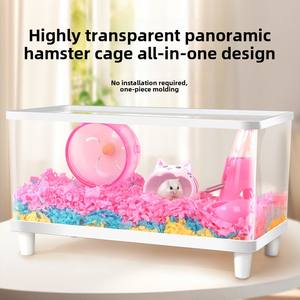 Jaula <span class=keywords><strong>de</strong></span> hámster acrílica transparente <span class=keywords><strong>de</strong></span> gran tamaño, caja <span class=keywords><strong>de</strong></span> cría <span class=keywords><strong>de</strong></span> alambre dorado, Villa, <span class=keywords><strong>botón</strong></span> <span class=keywords><strong>de</strong></span> rueda grande <span class=keywords><strong>para</strong></span> correr <span class=keywords><strong>para</strong></span> animales pequeños, animales - Product Image 3