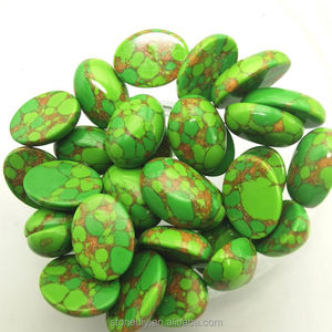 Ховлит драгоценный камень Золотая линия Зеленый Бирюзовый бисер 13x18 мм зеленый кабошон овальный плоский задний свободный бисер аксессуары ручной работы - Product Image 5