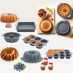 Moule à gâteau en silicone de qualité alimentaire sans BPA <span class=keywords><strong>personnalisable</strong></span> Antiadhésif Résistant à la chaleur Gris Passe au micro-ondes et au lave-vaisselle Cuisson durable - Product Image 2