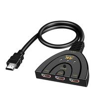Conmutador compatible con HDTV de 3 puertos 4K*2K, conmutador de vídeo 4K 3D, divisor KVM, concentrador de 3 entradas y 1 salida para Xbox, PS4, DVD, PC, portátil, TV
