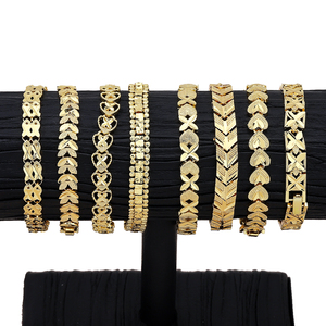 Popolare Bracciale con Ciondoli a Cuore Cavi in <span class=keywords><strong>Oro</strong></span> Laminato 18k, Accessori Semplici e alla Moda - Product Image 2
