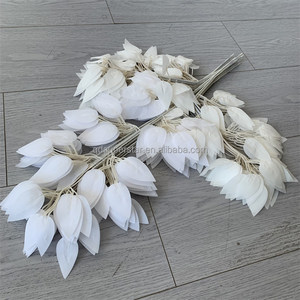 ¡Novedad DE 2017! Decoración de boda blanca de tendencia, hoja de simulación grande, hojas de Banyan blancas de tres ramas - Product Image 3
