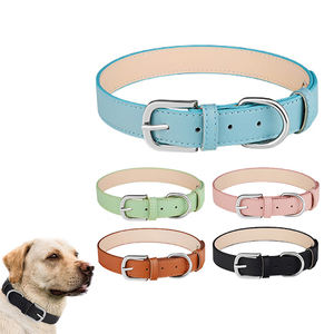 <span class=keywords><strong>Collar</strong></span> de perro de cuero <span class=keywords><strong>PU</strong></span> de lujo personalizado conjunto de correa de alta calidad amarillo suave ajustable logotipo personalizado - Product Image 3