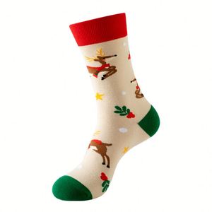 Calcetines de algodón de dibujos animados de muñeco de nieve de árbol de Papá Noel de alta calidad baratos - Product Image 6