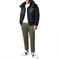 Veste matelassée noire personnalisée pour homme, haute qualité, chaude, streetwear d'hiver, vêtements d'extérieur, vente en gros OEM