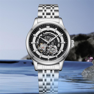 Montre pour homme automatique mécanique en acier inoxydable, résistante à l'eau, cadran lumineux, élégante, classique, décontractée, pour les affaires - Product Image 4