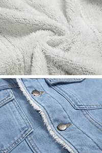 Veste en jean décontractée rétro unisexe en coton 100% à revers noir personnalisable pour homme, printemps automne - Product Image 3