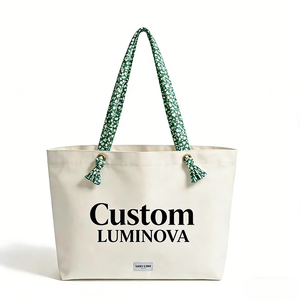 Bolsa <span class=keywords><strong>de</strong></span> Lona con Logotipo Personalizado - Verde Vintage con Correa Abierta y Borla, Se Acepta OEM/ODM, para Uso Diario y <span class=keywords><strong>de</strong></span> <span class=keywords><strong>Playa</strong></span> <span class=keywords><strong>en</strong></span> Verano - Product Image 1