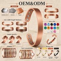 Joyería Magnética de Cobre Puro, Joyería de Terapia Magnética, Brazalete de Cadena de Triple Hilera Vintage para Venta al por Mayor y Suministro de Marca Personalizada