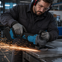Meuleuse d'angle sans fil OEM 125 mm sans balais, outil de meulage de métal alimenté par batterie, fournisseur d'usine