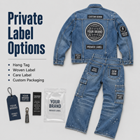 Ensemble survêtement streetwear IKDEER personnalisé avec logo brodé pour homme – Veste délavée et jean en denim effet usé