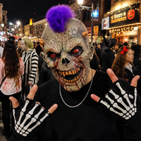 Masque de Monstre en Latex Réaliste Tendance en Gros, Masque Crâne Halloween Intégral avec Détails 3D pour Cosplay, Fête Adulte et Spectacle Scénique