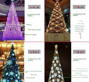 High Quality Customizable Size Luxury Pre-Lit PET Artificial Plastic Christmas <b>Tree</b> and Decorations with <b>LED</b> <b>Lighting</b> Ornament - Product Image 6