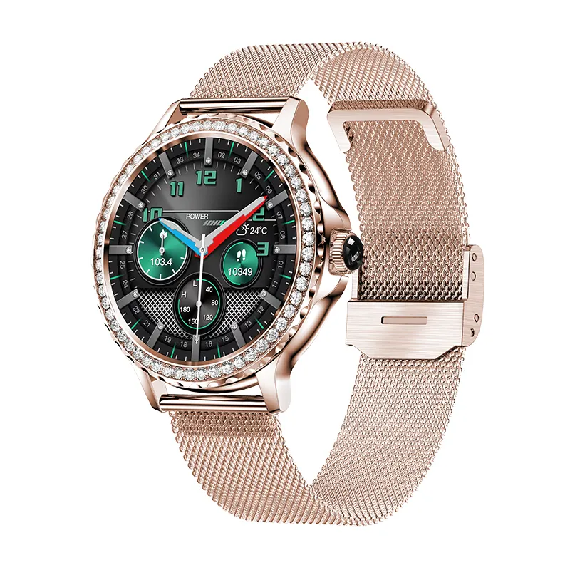 De Nieuwe Nx19 Dames Met Diamanten Bezaaide Smartwatch Bluetooth Praat Bloeddruk Bloedzuurstof 100 + Sportmodus Ip68 Waterdicht