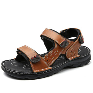 Nouvelles chaussures de plage pour hommes en cuir véritable PU, légères, antidérapantes, respirantes, durables, chaussures de conduite imperméables à semelle souple - Product Image 1
