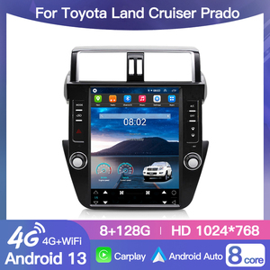 HFMidia Écran vertical 12,1 pouces Radio BT Lecteur multimédia vidéo Unité principale pour Toyota Prado 2014-2017 Radio CarPlay sans fil - Product Image 2