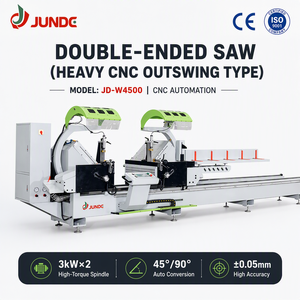 Scie à découper à tête mobile JUNDE avec mesure automatique de la hauteur, contrôle en boucle fermée PLC, double commande CNC robuste, type oscillant externe - Product Image 1
