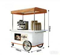 Chariot à café compact pour hôtels, bars à café dans les aéroports et événements de restauration, logo personnalisable avec machine à expresso