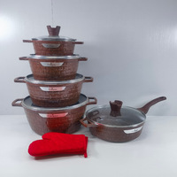 Ensemble de 12 ustensiles de cuisson empilables et peu encombrants, casseroles de 20-32 cm, faitout profond de 28 cm, design briques, haute efficacité CBM, en gros