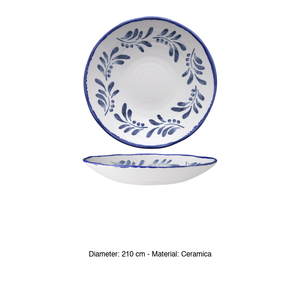 Assiette creuse méditerranéenne Dudson Harvest, décorée, en céramique artisanale, 21 cm, fournitures de restaurant, vaisselle de traiteur, vente en gros - Product Image 3