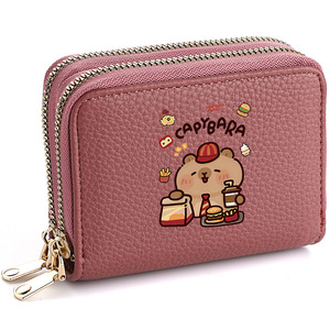 Portefeuille en <span class=keywords><strong>cuir</strong></span> PU de haute qualité pour femmes petit <span class=keywords><strong>porte</strong></span>-<span class=keywords><strong>carte</strong></span> d'identité <span class=keywords><strong>carte</strong></span> Style mignon Mini portefeuille à glissière pour femmes - Product Image 4