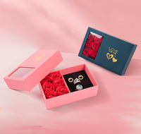 Boîte à bijoux en carton rigide de luxe avec fenêtre en PVC pour collier, bague, boucles d'oreilles, cadeau de la Saint-Valentin, cadeau de fête