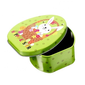 Boîte en métal avec logo personnalisé unique pour biscuits de Pâques Boîte en fer blanc Bonbons <span class=keywords><strong>Chocolat</strong></span> Cadeau en forme d'œuf Récipient de rangement en métal - Product Image 3