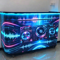 Cabine DJ LED personnalisée pour bar et boîte de nuit avec table DJ LED portable éclairée et écran HD
