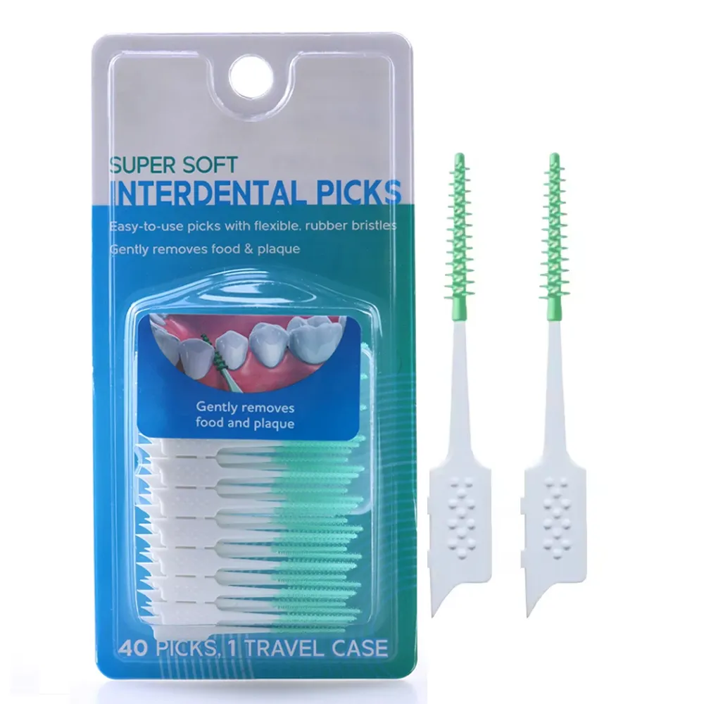 Özelleştirilmiş Interdental fırça kürdan yumuşak kauçuk diş seçtikleri ortodontik diş fırçası
