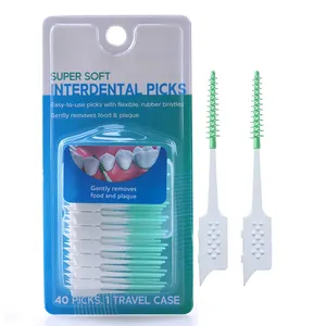 แปรง Interdental ที่กําหนดเองไม้จิ้มฟันยางนุ่มทันตกรรมหยิบแปรงฟันจัดฟัน