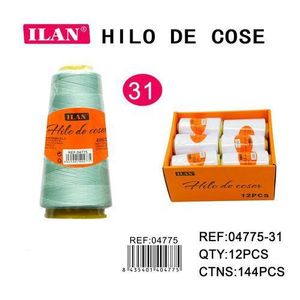 Filo da Cucito Ilan Verde Chiaro 2750 M 31 Colori Confezione da 12 Pezzi - Product Image 3
