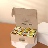 Caja de Cartón Plegable Personalizada para Hamburguesas, Caja de Papel para Hamburguesas Ecológica de Grado Alimenticio