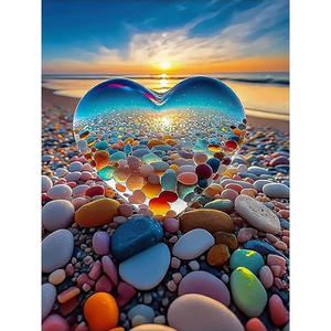 Kits de <span class=keywords><strong>peinture</strong></span> <span class=keywords><strong>diamant</strong></span> 5D complets, motifs floraux, papillons, plage, cœur, pour cadeaux de Saint-Valentin et décoration de maison côtière, vente en gros - Product Image 1