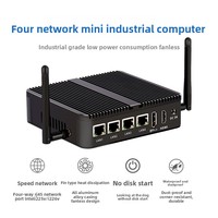 Bajo consumo de energía y PC sin ventilador rentable N100 Procesador de cuatro núcleos DDR4 2,5G 4 Puerto Ethernet Mini PC para firewall