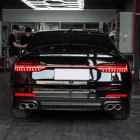 Diffuseur de pare-chocs arrière noir brillant avec embouts d'échappement quadruples pour Audi A6 S6 C8 2019-2025, lèvre de pare-chocs arrière, kits carrosserie