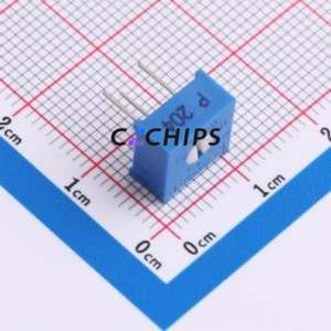 Resistencia Ajustable/Potenciómetro 3386P-1-204LF, Componente de Orificio Pasante (THT)-3P, 9.5x9.5mm, Resistencia de 200kOhm, 10%, 500mW, 250ppm ℃ - Product Image 1