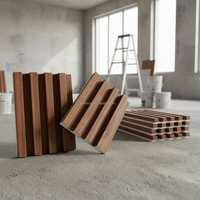 Revêtement mural moderne en composite bois-plastique, imperméable et ignifuge pour salon