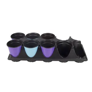 Contenitori rotondi per serra colorati vaso per piantine Squat da 1 gallone riciclato vivaio Mini vaso in plastica formato sottovuoto