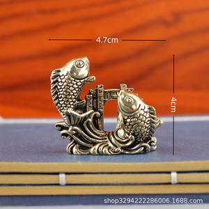 Đồng thau Song Ngư chơi Ngọc Trai Sáng Tạo cá nhảy rồng cổng bức tượng Trung Quốc phong phú hàng năm - Product Image 3