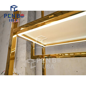 High Quality Clothing Stand Furniture Commercial Clothing Boutique Rack Gold Clothing Racks for Boutique - Product Image 5