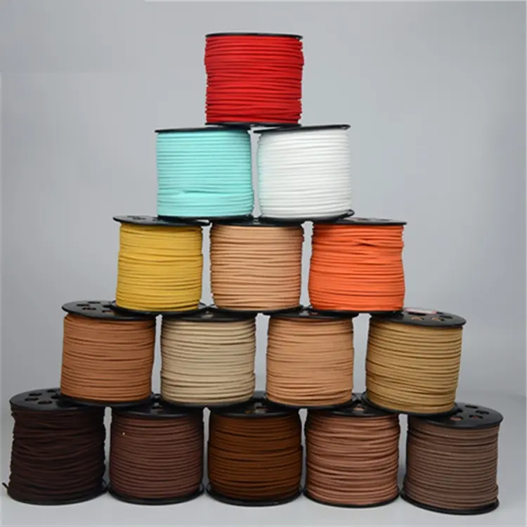90m/roll Faux Suede Cord Imitation Leather for Jewelry Making DIY Bracelet and Necklace 3x1.4mm