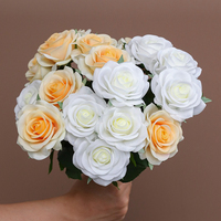 Hochwertiger Feuchtigkeitsspendender Diamant-Rosen-Seidenblumenstrauß Einzelner Zweig Europäischer Stil Ostern Valentinstag Hochzeit